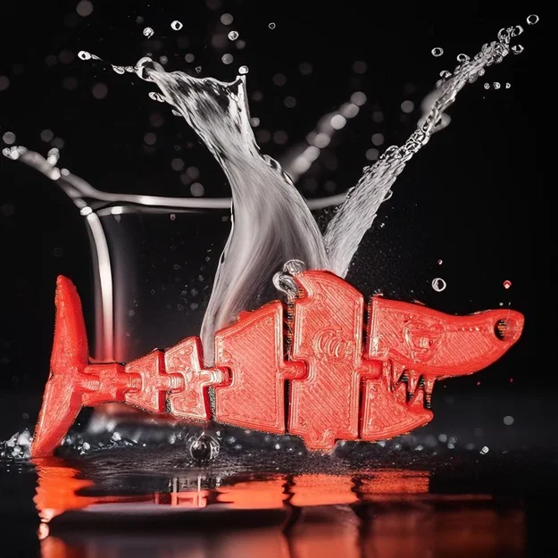 Mô hình cá mập linh hoạt Flexi Shark Keychain in 3D siêu độc - Image 2