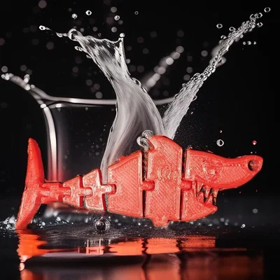 Mô hình cá mập linh hoạt Flexi Shark Keychain in 3D siêu độc