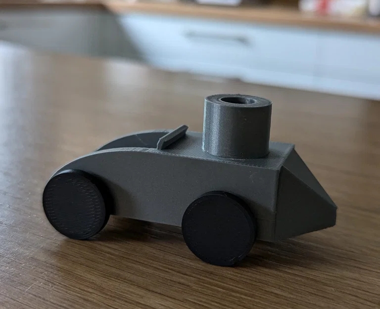 Xe đồ chơi chạy bằng bóng bay (Balloon-Powered Car) in 3D - Image 1