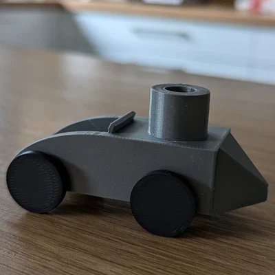 Xe đồ chơi chạy bằng bóng bay (Balloon-Powered Car) in 3D