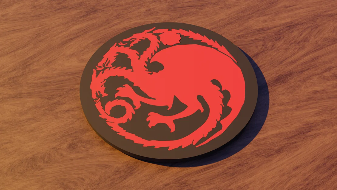House of the Dragon/Game Of Thrones - Coaster biểu tượng Targaryen - Image 1