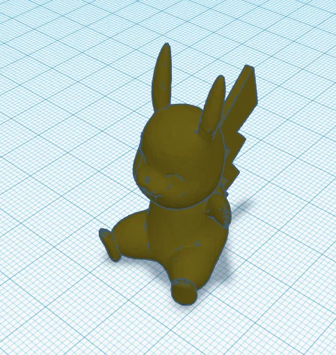 Mô hình 3D Pikachu thiết kế bền bỉ với đuôi áp sát thân - Image 1
