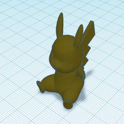 Mô hình 3D Pikachu thiết kế bền bỉ với đuôi áp sát thân