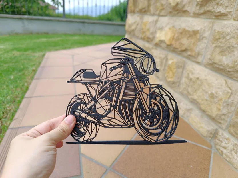 Mô hình trang trí xe máy Cafe Racer nghệ thuật Geometric 3D - Image 2