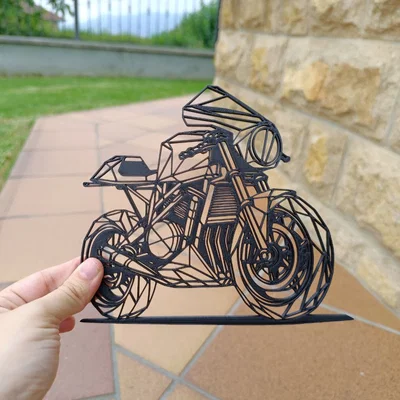 Mô hình trang trí xe máy Cafe Racer nghệ thuật Geometric 3D