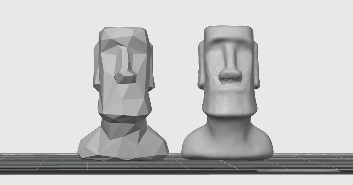 Bộ tượng Moai trang trí để bàn: Phiên bản Low Poly và Truyền thống - Image 1