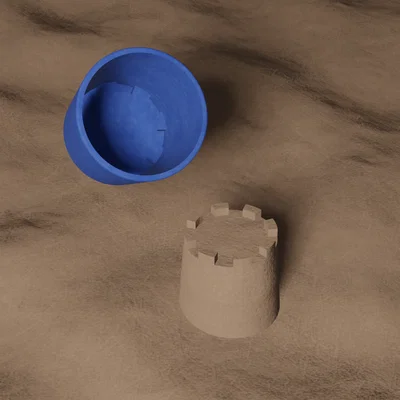 Xô In 3D Tạo Hình Lâu Đài Cát Với Các Lỗ Châu Mai Độc Đáo