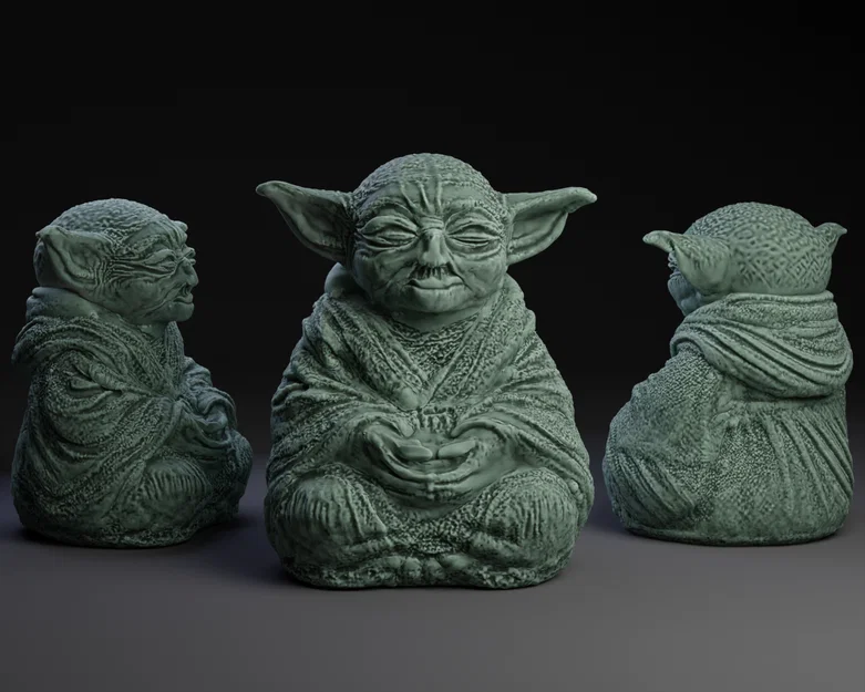 Mô hình 3D Yoda thiền định trang trí bàn làm việc cực đẹp - Image 1