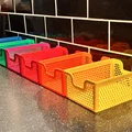 Giỏ xếp chồng chữ nhật 140x200mm kèm nắp - họa tiết Hexagon - Thumbnail 1