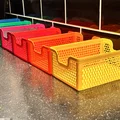 Giỏ xếp chồng chữ nhật 140x200mm kèm nắp - họa tiết Hexagon - Thumbnail 2
