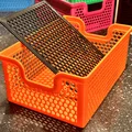 Giỏ xếp chồng chữ nhật 140x200mm kèm nắp - họa tiết Hexagon - Thumbnail 7