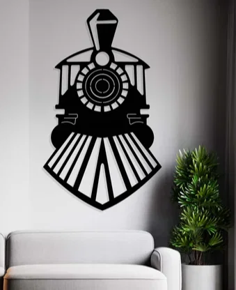 Mô hình trang trí tường đầu máy xe lửa Train Lokomotiv in 3D - Image 1
