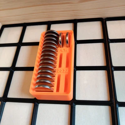 Khay Pin Gridfinity (CR1632, CR2032, CR123(A), LR44)