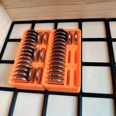 Khay Pin Gridfinity (CR1632, CR2032, CR123(A), LR44)