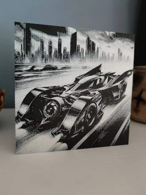 Mô hình tranh in 3D Batcar phong cách nghệ thuật Hueforge - Image 1