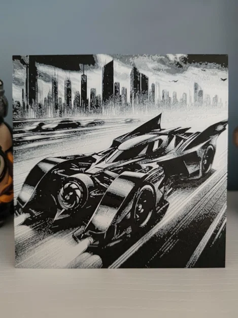 Mô hình tranh in 3D Batcar phong cách nghệ thuật Hueforge - Image 2