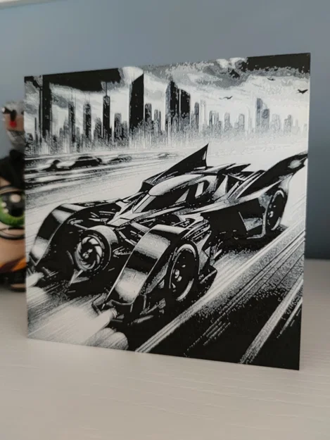 Mô hình tranh in 3D Batcar phong cách nghệ thuật Hueforge - Image 3