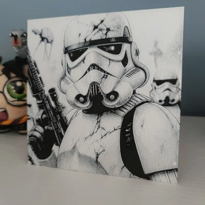 Tranh 3D StormTrooper Star Wars phong cách HueForge ấn tượng