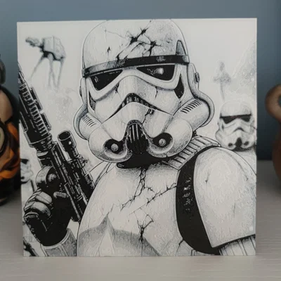Tranh 3D StormTrooper Star Wars phong cách HueForge ấn tượng