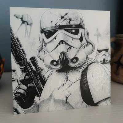 Tranh 3D StormTrooper Star Wars phong cách HueForge ấn tượng