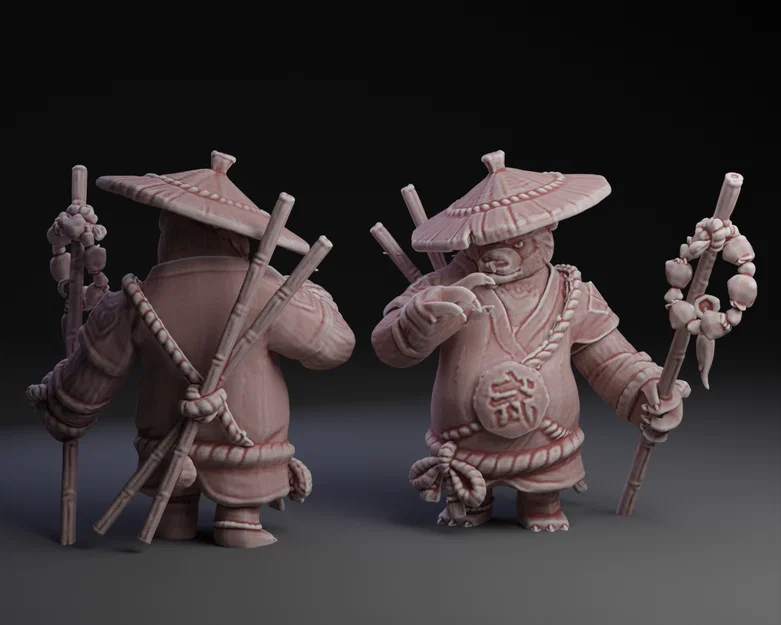 Mô hình Gấu Trúc Chiến Binh Warrior Panda in 3D ấn tượng - Image 1