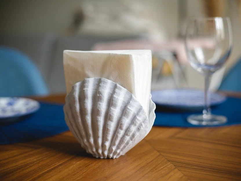 Kệ đựng khăn giấy vỏ sò Scallop (Scallop Seashell Napkin Holder) - Image 1