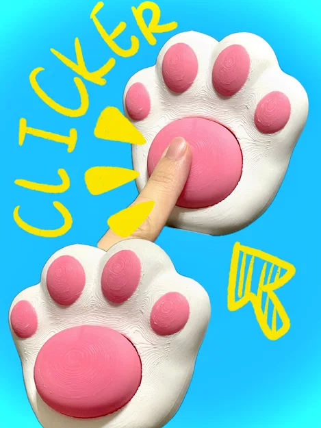 Clicker fidget Bàn Chân Mèo – Nam Châm Tủ Lạnh (Cat Paw Fridge Magnets) - Image 1