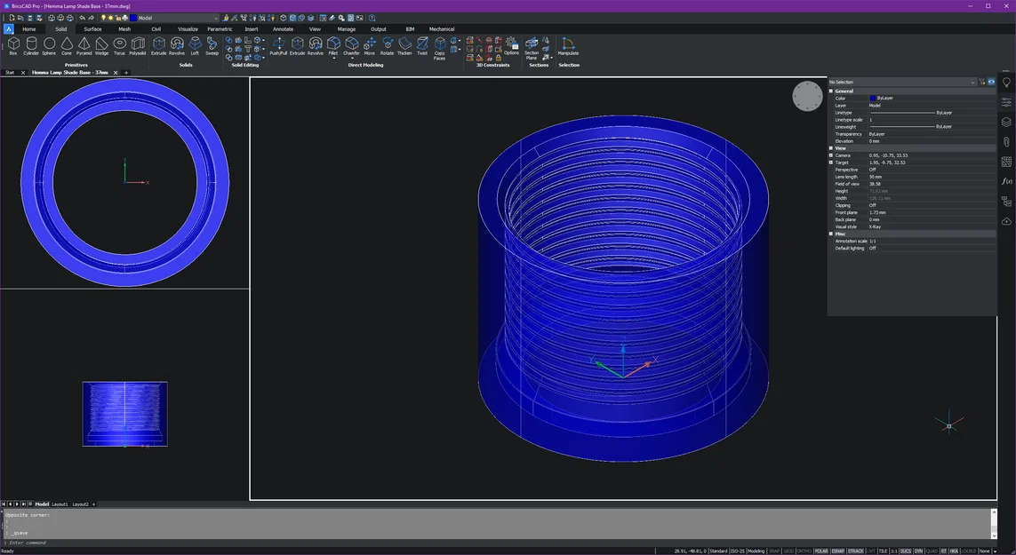 Đế chụp đèn Hemma (IKEA) – Shade Base (file DWG/STEP) - Image 6