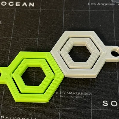 HEXY Keychain/Fidget - Móc khóa kiêm đồ chơi giải trí in 3D