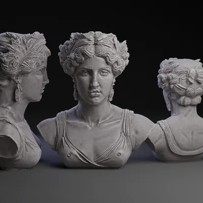 Tượng bán thân Nữ thần Hy Lạp (Greek Goddess Bust) in 3D nghệ thuật
