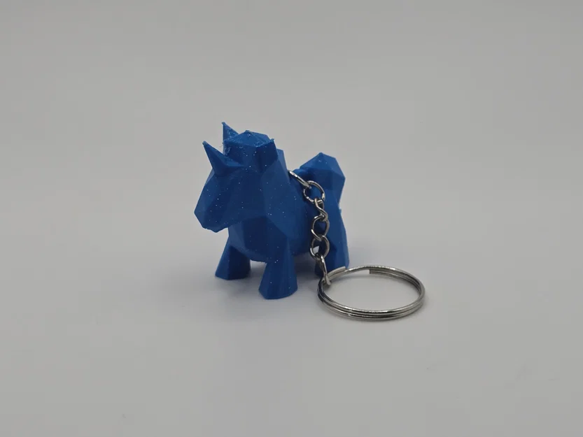 Móc khóa kỳ lân Lowpoly dễ thương - File in 3D độc đáo - Image 1