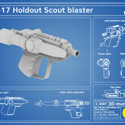 EC-17 HOLDOUT SCOUT BLASTER - Model in 3D (STL) Star Wars