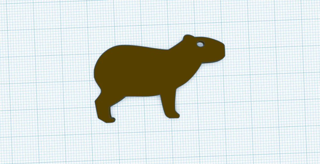 Mô hình 2D Capybara dễ thương – File STL in 3D móc khóa sáng tạo - Image 1