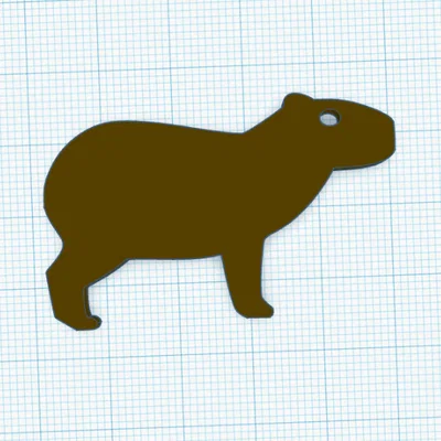 Mô hình 2D Capybara dễ thương – File STL in 3D móc khóa sáng tạo