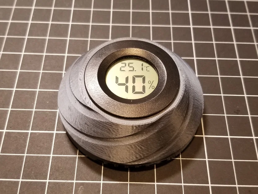 #0030 Puck gắn tường hygrometer/thermometer tròn - Image 3