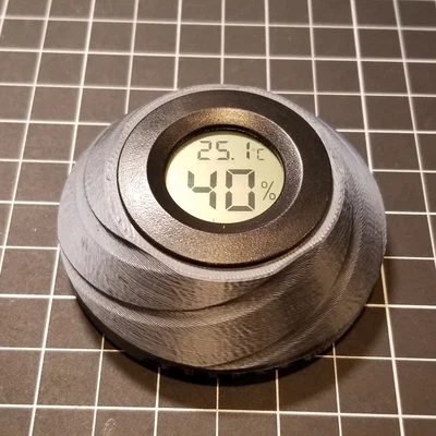 #0030 Puck gắn tường hygrometer/thermometer tròn