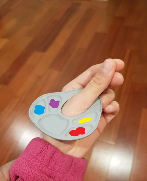 #0053 Mini Paint Palette - Bảng Pha Màu Mini Đeo Ngón Cái - Image 2