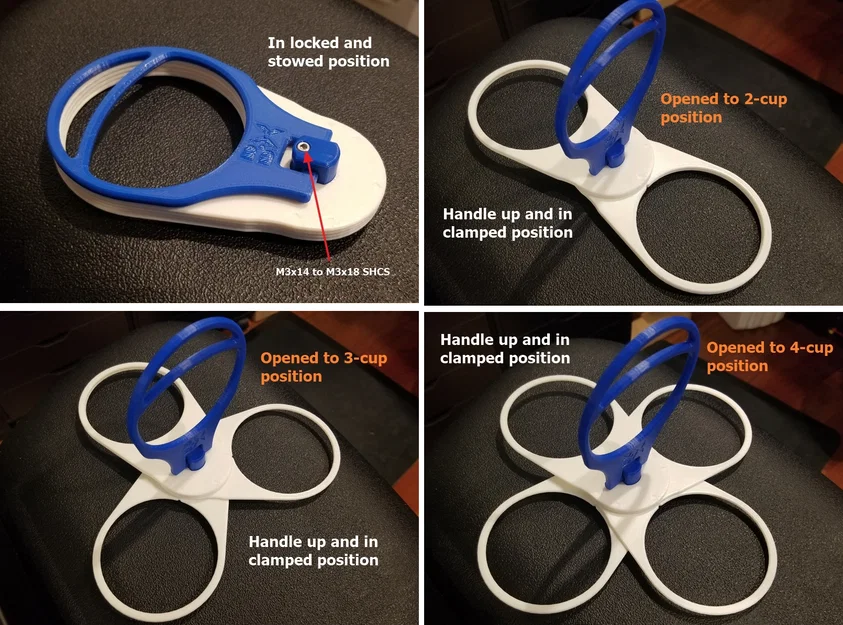 #0067 Giá đỡ ly gấp gọn (Collapsible Compact Cup Caddy) [đựng 2/3/4 ly] - Image 1