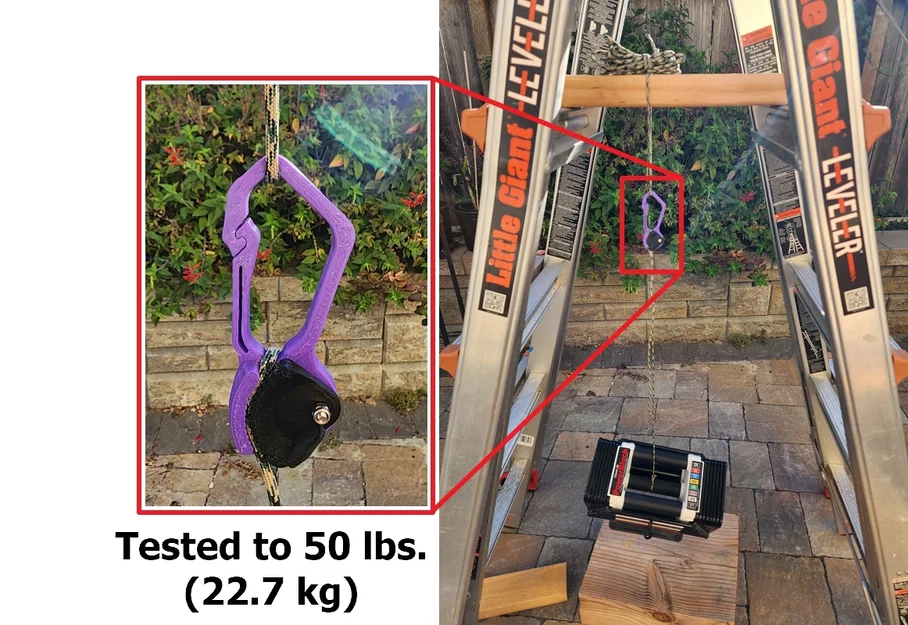 #0089 Móc D Rugged kèm cam khóa siết dây [paracord 4mm] - Image 1