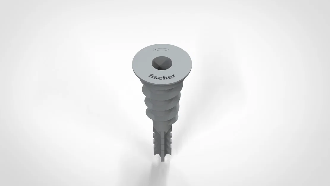 Tắc kê vặn ren Durlock Fischer cho tấm thạch cao (Mô hình 3D) - Image 3