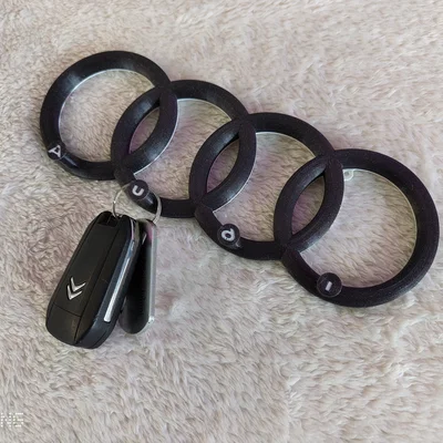 Móc treo chìa khóa logo Audi gắn tường