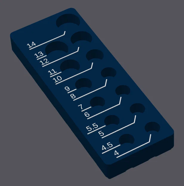 Khay sắp xếp bộ socket Craftsman 1/4” – Metric [Gridfinity] - Image 1