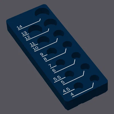 Khay sắp xếp bộ socket Craftsman 1/4” – Metric [Gridfinity]