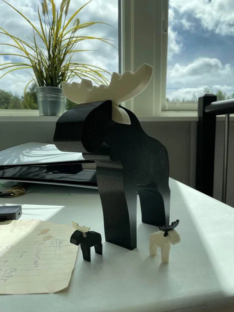 Mô hình chú nai sừng tấm (Simple moose) tối giản cho in 3D - Image 2