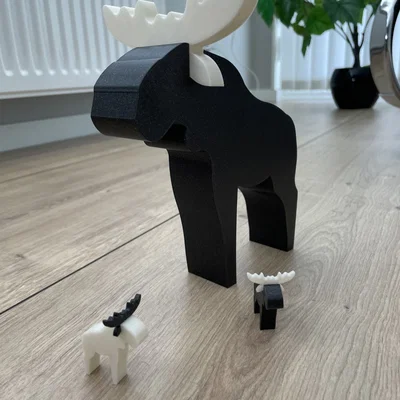 Mô hình chú nai sừng tấm (Simple moose) tối giản cho in 3D