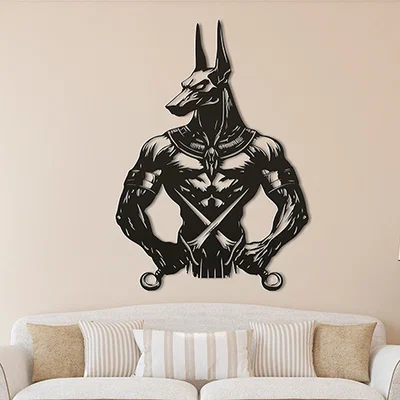 Mô hình treo tường Anubis với đôi đoản kiếm - File 3D trang trí độc đáo