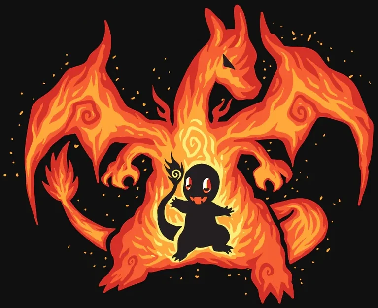 Artwork Hueforge Tiến Hoá Charmander/Charizard (STL) - Image 1
