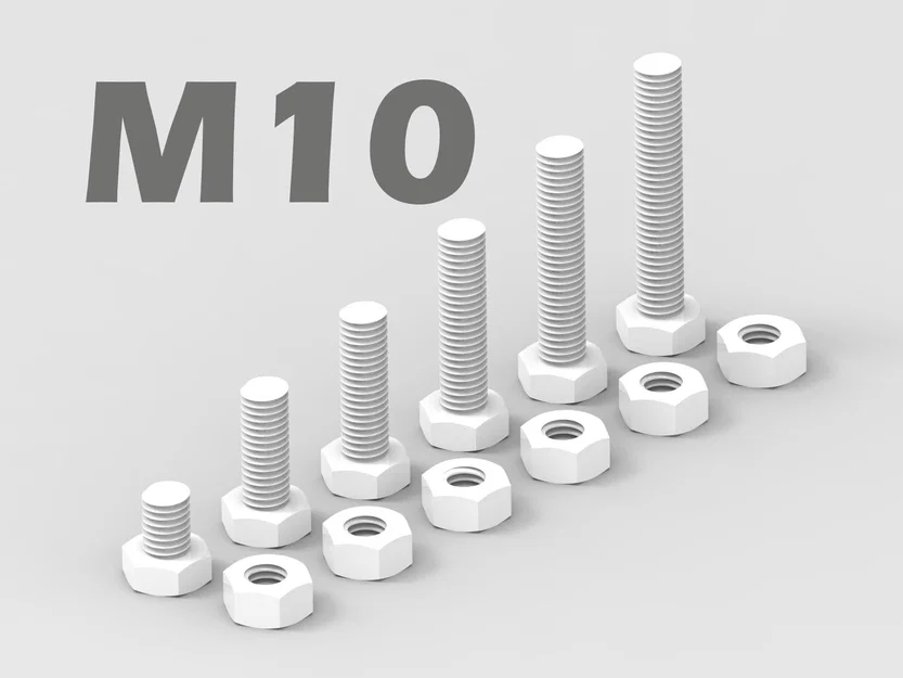 Bộ bu lông và đai ốc M10 với 6 kích thước linh hoạt - Image 1