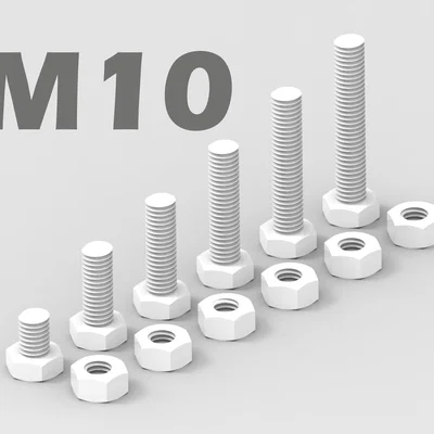 Bộ bu lông và đai ốc M10 với 6 kích thước linh hoạt