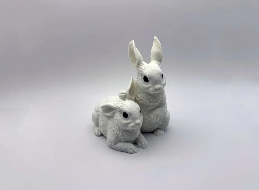 Mô hình trang trí Hai Chú Thỏ (Two Bunnies) in 3D dễ thương - Image 1